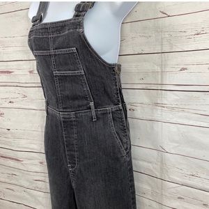 Free People Overalls Black Gray Boyfriend Size 6